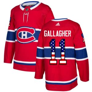 Herren Montreal Canadiens Eishockey Trikot Brendan Gallagher #11 Authentic Rot USA Flag Fashion